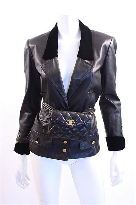 vintage chanel leather jacket|chanel jacket clearance.